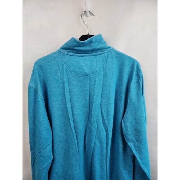 IZOD Saltwater Relaxed Classics Mens Sweater Size XL Blue Quarter Zip Pullover - Picture 6 of 6